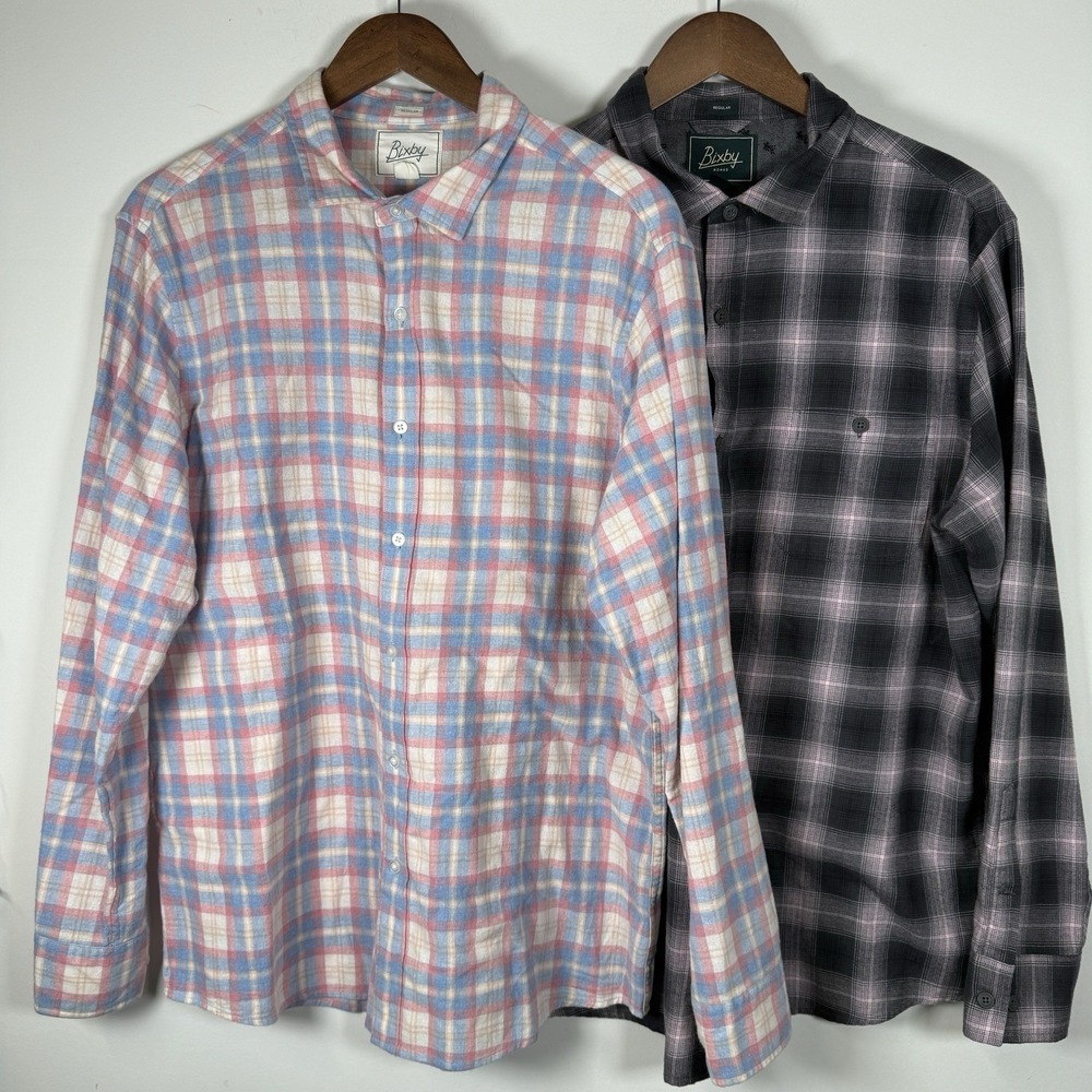Bixby Nomad Shirt Button Down Flannel Bundle Of 2 Long Sleeve Men's Large